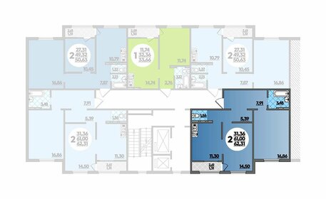 62,3 м², 2-комнатная квартира 7 284 039 ₽ - изображение 11