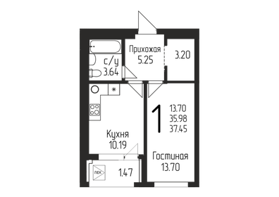 34,9 м², 1-комнатная квартира 4 200 000 ₽ - изображение 89