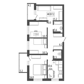 Квартира 87,2 м², 4-комнатная - изображение 2