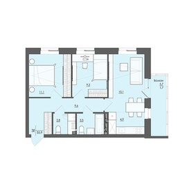 38,2 м², 2-комнатная квартира 5 386 200 ₽ - изображение 57
