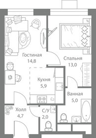 45,4 м², 2-комнатная квартира 11 429 450 ₽ - изображение 31