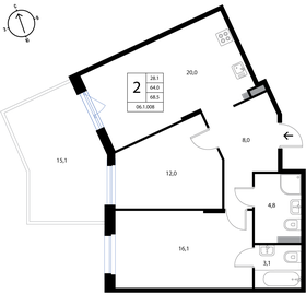 54 м², 2-комнатная квартира 14 700 000 ₽ - изображение 73