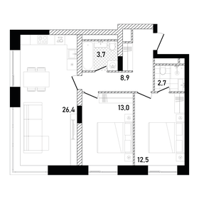 Квартира 67,2 м², 2-комнатная - изображение 1