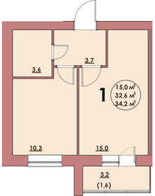 32,9 м², 1-комнатная квартира 2 870 000 ₽ - изображение 44