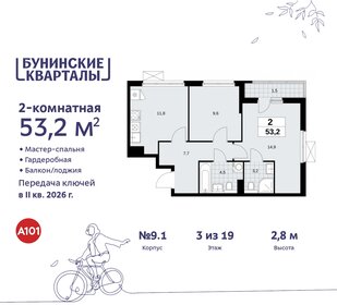 53,7 м², 2-комнатная квартира 11 079 545 ₽ - изображение 41