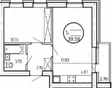 Квартира 39,6 м², 1-комнатные - изображение 1