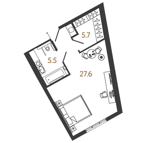 38,4 м², 1-комнатная квартира 14 900 000 ₽ - изображение 120