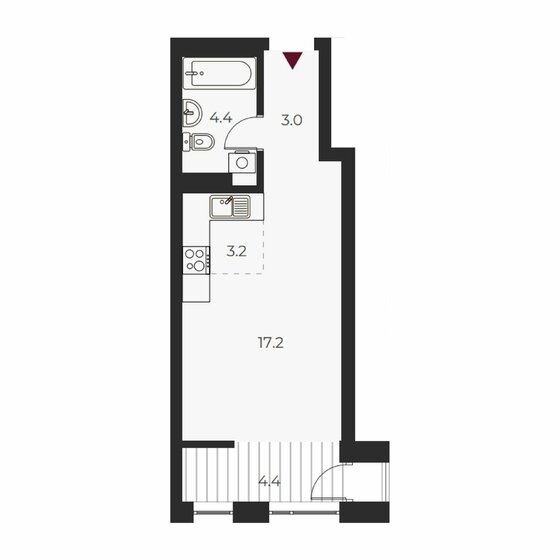 32,2 м², квартира-студия 7 300 000 ₽ - изображение 1
