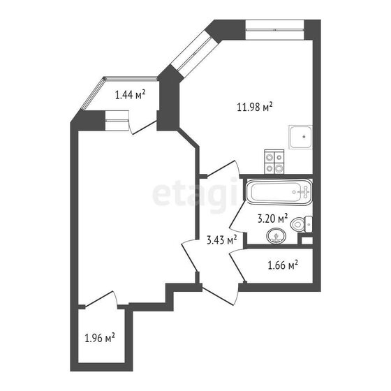 40 м², 1-комнатная квартира 4 975 000 ₽ - изображение 1