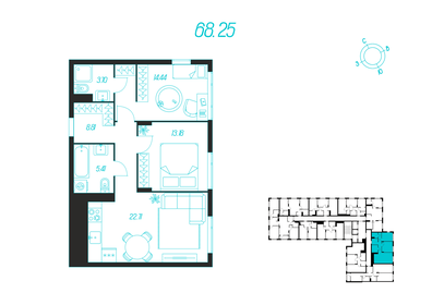 75 м², 3-комнатная квартира 4 400 000 ₽ - изображение 77