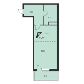 Квартира 31,1 м², 1-комнатная - изображение 2