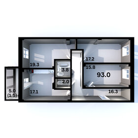 Квартира 93 м², 3-комнатная - изображение 1