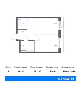 38,2 м², 1-комнатная квартира 13 691 726 ₽ - изображение 1