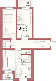 76,6 м², 3-комнатная квартира 6 670 000 ₽ - изображение 34