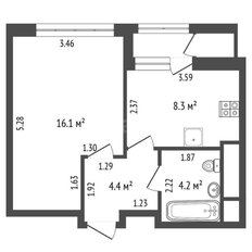 Квартира 33 м², 1-комнатная - изображение 2