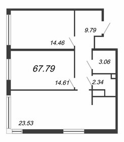 Квартира 67,8 м², 2-комнатные - изображение 1