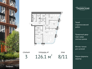 128,5 м², 3-комнатная квартира 240 640 000 ₽ - изображение 19