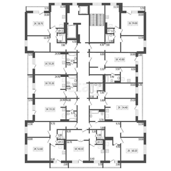 57,6 м², 2-комнатная квартира 7 500 000 ₽ - изображение 1