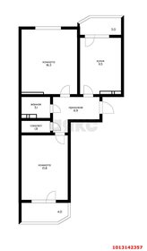 Квартира 57 м², 2-комнатная - изображение 1