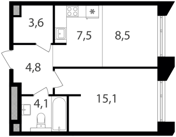 38 м², 1-комнатная квартира 20 409 958 ₽ - изображение 12