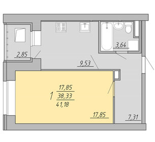 43,7 м², 3-комнатная квартира 1 350 000 ₽ - изображение 65