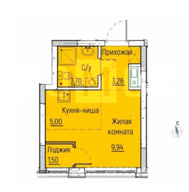 Квартира 22,7 м², студия - изображение 1