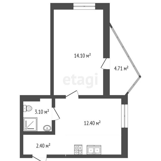 34,1 м², 1-комнатная квартира 5 050 000 ₽ - изображение 15