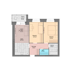 Квартира 61,1 м², 2-комнатная - изображение 1