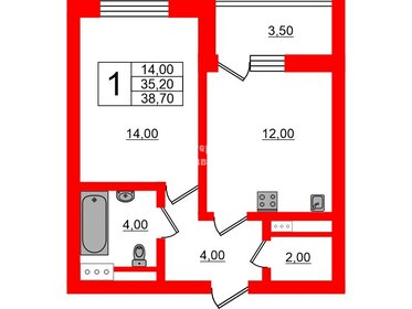 Квартира 35,2 м², 1-комнатная - изображение 1