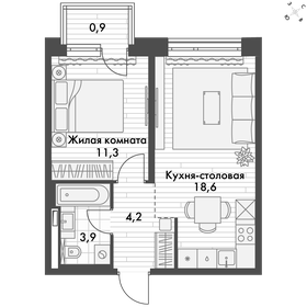 38,9 м², 1-комнатная квартира 12 197 756 ₽ - изображение 3