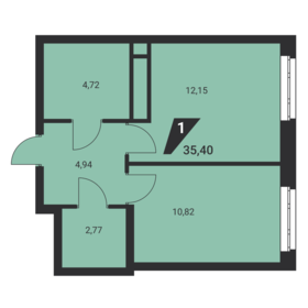 42,2 м², 1-комнатная квартира 4 950 000 ₽ - изображение 59