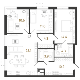 98 м², 3-комнатная квартира 19 000 000 ₽ - изображение 84