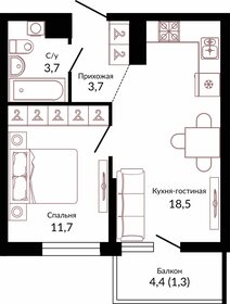 38,3 м², 1-комнатная квартира 6 702 500 ₽ - изображение 65