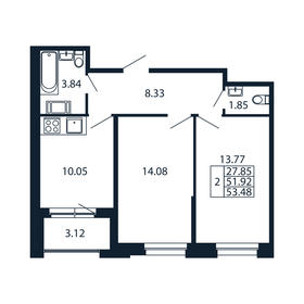 45,7 м², 1-комнатная квартира 6 500 000 ₽ - изображение 66