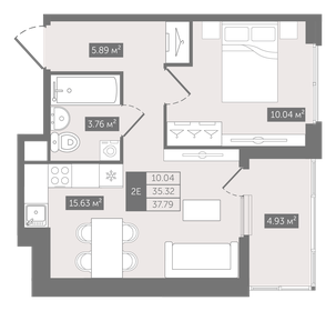 38,4 м², апартаменты-студия 18 011 290 ₽ - изображение 1