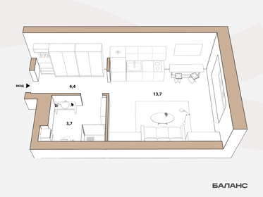 21,8 м², квартира-студия 5 160 000 ₽ - изображение 12