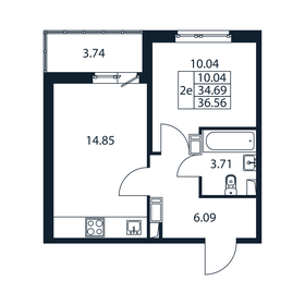 36,4 м², 1-комнатная квартира 5 596 888 ₽ - изображение 86