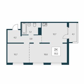 54,3 м², 2-комнатная квартира 6 100 000 ₽ - изображение 47