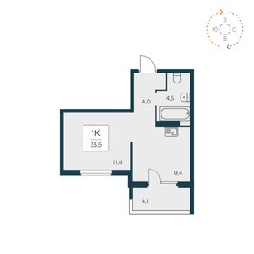 29,5 м², 1-комнатная квартира 4 300 000 ₽ - изображение 48