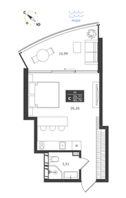 43,3 м², апартаменты-студия 12 921 407 ₽ - изображение 30