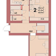 Квартира 63 м², 2-комнатная - изображение 2