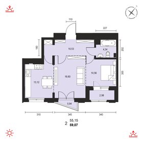 58,1 м², 2-комнатная квартира 7 450 000 ₽ - изображение 15