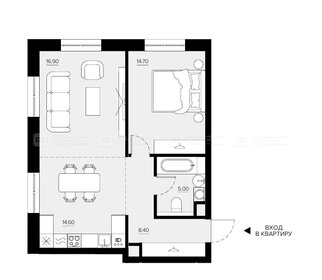 Квартира 63,1 м², 1-комнатная - изображение 1