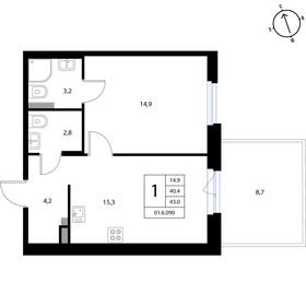 66,8 м², 1-комнатная квартира 8 950 000 ₽ - изображение 50