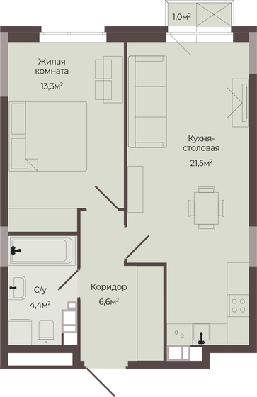 53,6 м², 2-комнатная квартира 6 500 000 ₽ - изображение 81