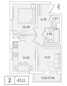 48 м², 2-комнатная квартира 7 400 000 ₽ - изображение 106