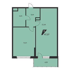 47,4 м², 1-комнатная квартира 7 057 885 ₽ - изображение 39