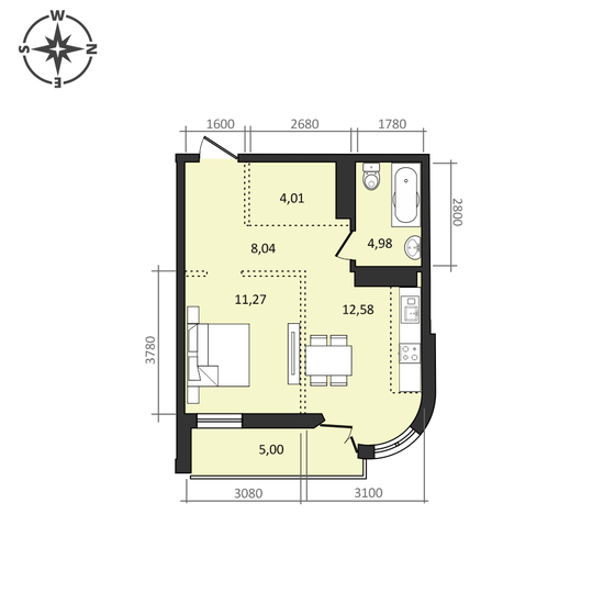 45,9 м², 2-комнатная квартира 6 933 000 ₽ - изображение 1