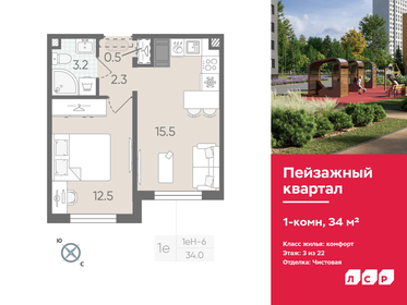 34 м², 1-комнатная квартира 6 351 200 ₽ - изображение 34