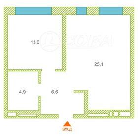 Квартира 49,6 м², 1-комнатная - изображение 1